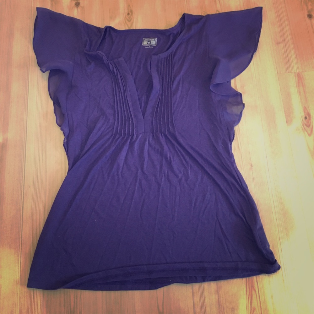 Cute Short Sleeve Lacey Converse Blouse
